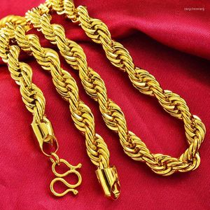 Ketens eenvoudige mode heren geel goud gevulde ketting explosiemodellen 23.6 Twisted touw geknoopte linkketen sieraden