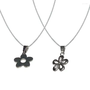 Ketens eenvoudige holle metalen bloem hang ketting zoete kraag kraag nekketting y2k mode sieraden