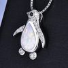 Chaînes Simple Opale Creative Pingouin Animal Collier Femme Romantique Accessoires De Mariage Vacances Bijoux Cadeau En Gros