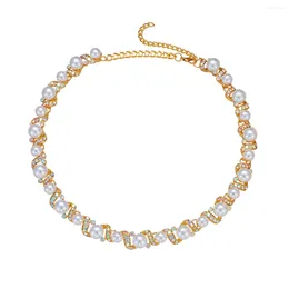 Chaînes Colliers de perles simulées Pendentifs Feuilles Collier de déclaration Femmes Collares Bijoux ethniques pour cadeaux
