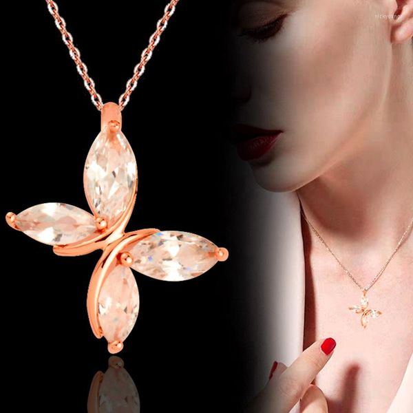 Chaînes SINLEERY Collier de fleurs de mode coréenne pour femme Rose Gold Argent Couleur Zircone Collier Cou Bijoux 2023 XL002 SSP