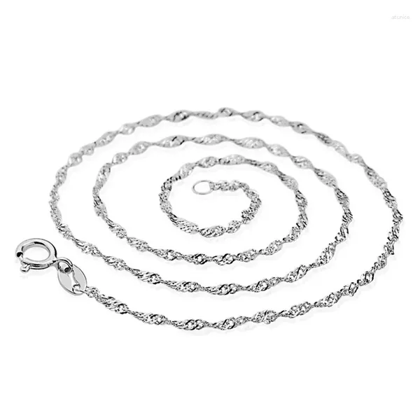 Chaînes Sinya 925 chaîne de corde en argent sterling collier de vague d'eau plus grande longueur de promotion 40 cm ou 45 cm Options