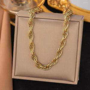 Chaînes SITA 316L acier inoxydable couleur or mode chaîne grossière collier Bracelet pour femmes exquis poignet bijoux cadeau