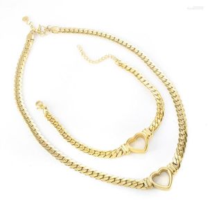 Chaînes Sita en acier inoxydable 316L Horse-Whip Chain évidé en forme de coeur collier pendentif tridimensionnel coeur d'amour