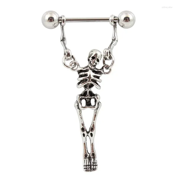 Cadillas calavera y anillo de pecho anti-alergia de acero inoxidable perforando el cuerpo del cuerpo sexy joyería simple elegante moda