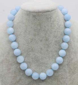 Chaînes Sky Blue Jade Round 14mm Collier 18inch Perles en gros Nature FPPJ Femme 2023