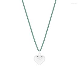 Kettingen Klein en luxe ontwerp Love Peach Heart Kleurrijk touw Verstelbare ketting 925 sterling zilveren damessweaterketting