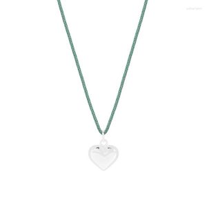 Kettingen Klein en luxe ontwerp Love Peach Heart Kleurrijk touw Verstelbare ketting 925 sterling zilveren damessweaterketting