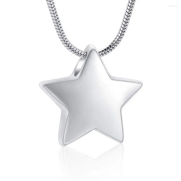 Chaînes petite étoile charme crémation bijoux urne pendentif cendres mémorial médaillons souvenir collier pour femme hommes