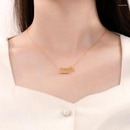 Ketten Lächeln Echt 18 Karat Gold Verschluss Schöne Halskette Einfache und Luxus Kragen Kette Damen Boutique Schmuck Geschenk X0053