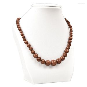 Kettingen glad zand gouden prominente sieraden edelsteen 6-14 mm ketting 18inch fatsoenlijk maken voor jubilea h112