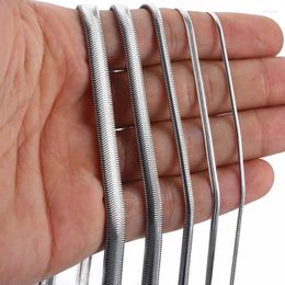 Cadenas serpiente espiga cadena collar de acero inoxidable para hombres niño 3/5/6mm Color plata 18-20 pulgadas joyería accesorios de moda