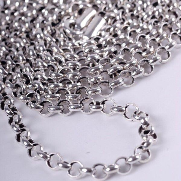 Chains Solid 925 Collier de chaîne de liaison Rolo Silver de 3,5 mm 15,7 