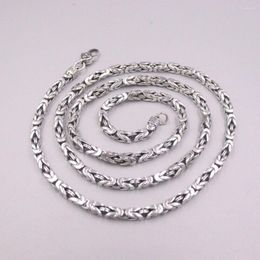 Kettingen massief 925 sterling zilver 4 mm Byzantijnse schakelketting 22 inch speciaal