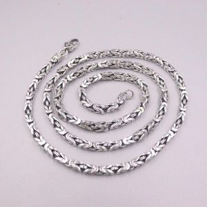 Kettingen massief 925 sterling zilver 4 mm Byzantijnse schakelketting 22 inch speciaal