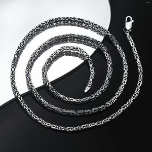 Cadenas Sólida Plata de Ley 925 BIZANTINO Cadena Collar 2.5mm Grueso Hecho A Mano Artesanía Vintage Retro Joyería Regalo Para Hombres Mujeres Pareja