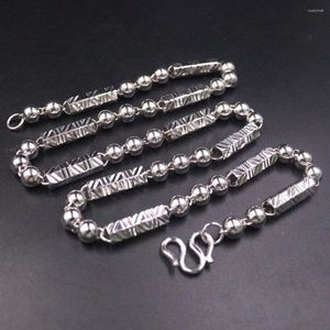 Chaînes Collier en argent sterling 925 massif tube de 7 mm avec chaîne à maillons perlés pour hommes 21,6 