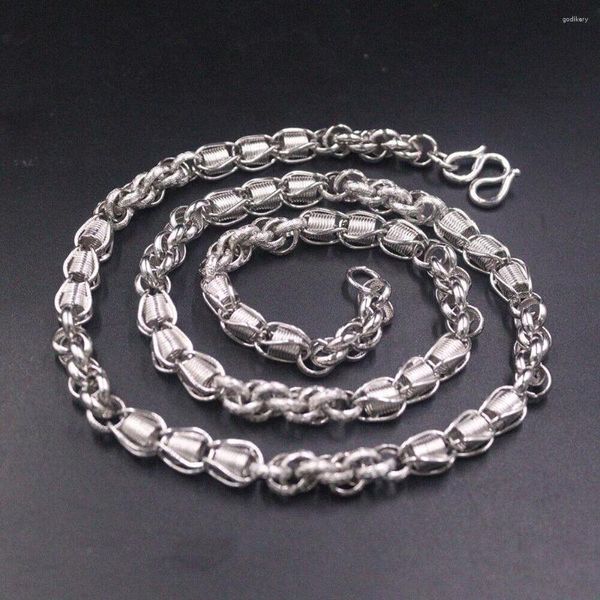 Chaînes Collier en argent sterling 925 massif 6 mm Chaîne à maillons Rolo unique pour homme 21,6