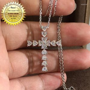 Kettingen massief Au750 18K gouden ketting Moissanite 2.8ct diamant DVVS kleur met nationaal certificaat 0113