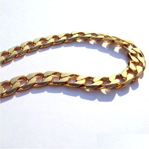 Kains vaste goud gevulde authentieke afwerking gestempeld 10 mm 24 link Curb Cubaanse ketting fijne ketting gemaakt in de beste drop levering jood dhgarden dhxnp