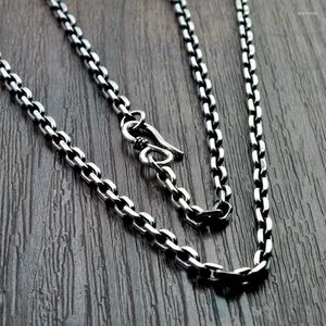 Kettingen Massief Pure 925 Stlering Zilveren Link Chain Curb Ketting Klassieke Ronde Fit Voor Hanger Mannen Mannelijke Thai
