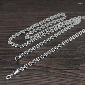 Chaînes en argent massif 4 mm d'épaisseur classique chaîne ronde collier homme S925 Sterling O Thai Fashion Simple mâle