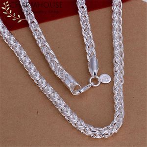 Cadenas Collares de plata maciza para hombres Mujeres 8 mm Collar de cadena torcida Collier Accesorios de joyería de moda Venta al por mayor Bijoux GiftsChains