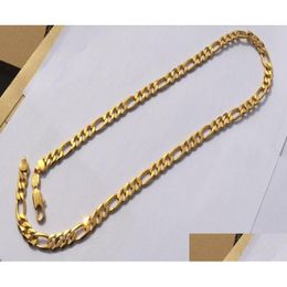 Cadenas Sólido Stamep 585 Ed 24 K Amarillo Oro Fino Lleno Europa Figaro Cadena Enlace Collar Longitudes 8 Mm Italiano 60 Cm5408186 Drop Deliver DHDBQ