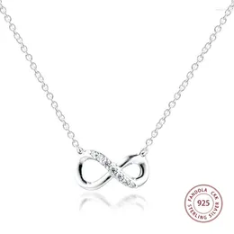 Kettingen Fonkelende Infinity Collier Ketting Hangers 925 Sterling Zilveren Ketting Verklaring Kettingen Voor Vrouwen Mode-sieraden Groothandel