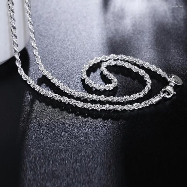 Chaînes Offre spéciale 925 collier en argent sterling 3MM chaîne 16-24 pouces corde magnifiquement torsadée pour les femmes bijoux de mode cadeau