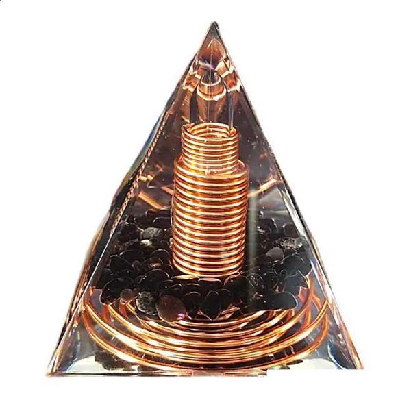 Chaînes Spirale Copper Fil Orgonite Pyramide Obsidienne Orgone Heury Energy Yoga Meditation Ornement 240202 Drop livraison bijoux Find Dhmoj