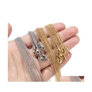 Chaînes En Acier Inoxydable 18K Chaîne En Or Collier En Gros 45Cmadd5Cm O Fit Diy Pendentif Colliers Bk Drop Delivery Bijoux Pendentifs Dh24A