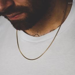 Chaînes En Acier Inoxydable Chaîne Boîte Collier Exquis Carré Lien 2Mm 4.5Mm Hommes Et Femmes 18 À 24 Pouces