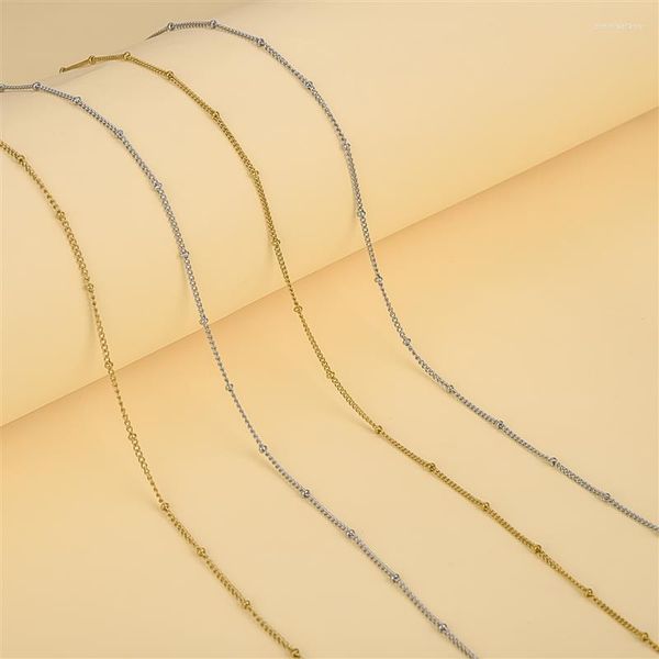 Cadenas Collar de cadena de acero inoxidable para mujeres Hombres Color dorado Gargantilla fina Joyería de moda Venta al por mayor Gota