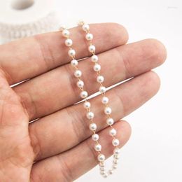 Chaînes en acier inoxydable pour femmes, perles artificielles de 3mm, bracelet à bricoler soi-même, collier, bijoux, chaîne de câble, fournitures de fabrication