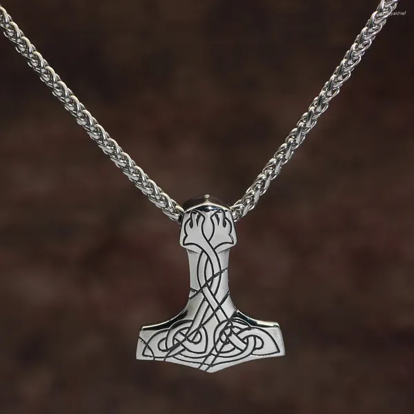 Kettingen roestvrij staal heren Viking Mjolnir ketting cadeau Noorse sieraden hanger met tas