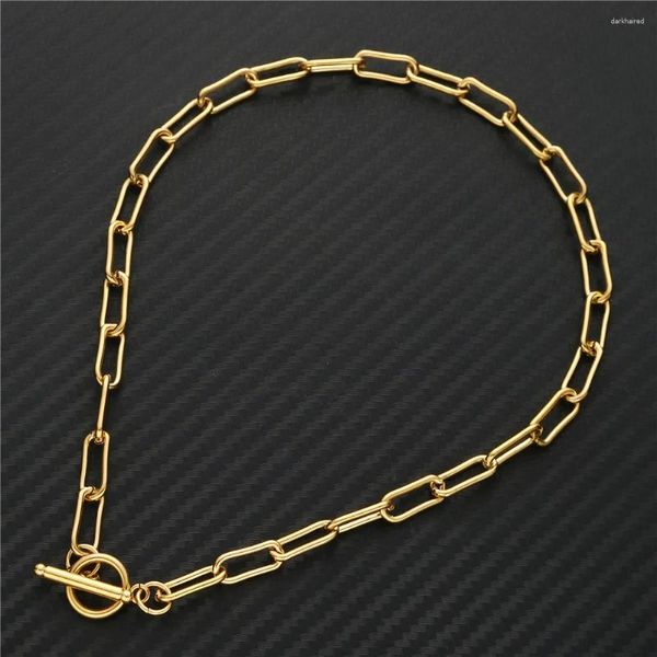 Chaînes en acier inoxydable trombone chaîne collier pour femmes bascule colliers ras du cou bijoux de fête