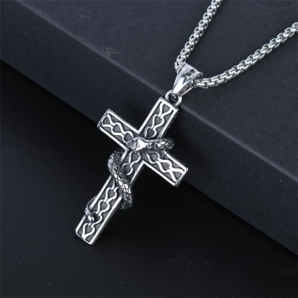 Argent plaqué chaînes colliers En Acier Inoxydable Punk Crâne Collier Pendentif Pour Hommes Mâle Gothique Bijoux Garçon Cadeau Chaînes