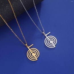 Ketten Edelstahl Reiki Cho Ku Rei Halskette Heilung Energie Yoga Power Anhänger Heilige Geometrie Schutz Amulett Schmuck Geschenk