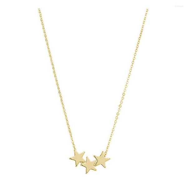 Chaînes étoile collier pentagramme dame clavicule chaîne Simple trois étoiles pendentif pour femmes bijoux accessoires cadeau