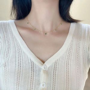 Chains Starmoon 2024 925 Sterling Silver Choker ketting voor vrouwen Prachtige groene zirkoon slircon slikketen Geschenken