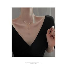 Chaînes Sterling Sier Perle Collier Niche Design Français Simple Clavicule Chaîne 2024 Tendance Femmes Gland Drop Livraison Bijoux Collier ot5ls