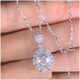 Chaînes Style Moderne Sier Couleur Zircon Pendentif Collier Pour Accessoires De Mariée Femmes Mode Bijoux Drop Livraison Nec Dhgarden Dh6Lz