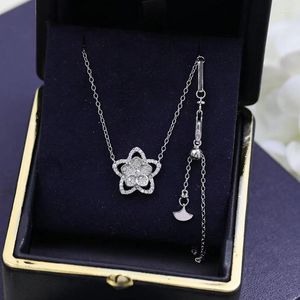 Ketens stijl puur 925 sterling zilveren mode verkopen sieraden kersen bloesem ketting dames lotus bloemen cadeau