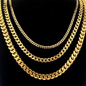 Kettingen Stijl Roestvrij Staal Cubaanse Ketting Goud Zwart Kleur Mode Hip Hop Mannen En Vrouwen Ketting Sieraden