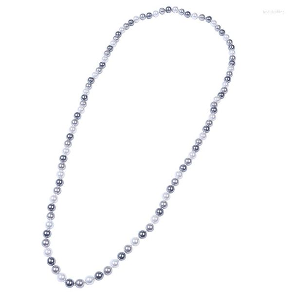 Chaînes collier de perles de coquillages élégant trois couleurs or gris et boule blanche bijoux chaîne de corde unisexe