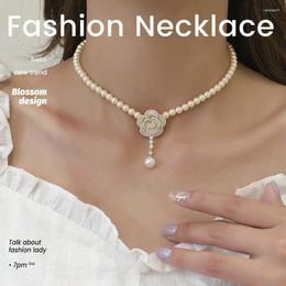 Cadenas Verano Kpop Moda Collier Perle Pingente De Perlas Kettingen Voor Vrouwen Perlas Collar De Cuentas De Flores Gratis Schmuck Damen