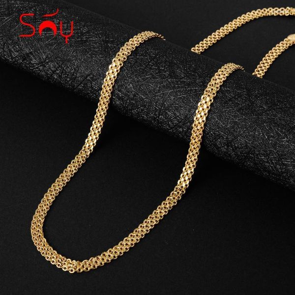 Chaînes Sunny Bijoux Mode Cuivre Collier Or Planté De Haute Qualité Pour Femmes Homme Classique À La Mode Quotidienne Wear GiftChains Godl22