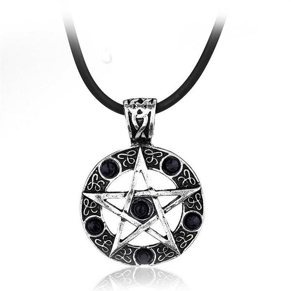 Chaînes Collier surnaturel Pentagramme Wicca Pagan Dean Winchester Pendentif Vintage Gothique Femme Hommes Bijoux Gift271z