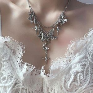 Chaînes Sweet Cool Fairy Style Butterfly Star Moon Collier Collier Femelle Niche Design Banquet Robe Formelle Accessoires Personnalité Cou